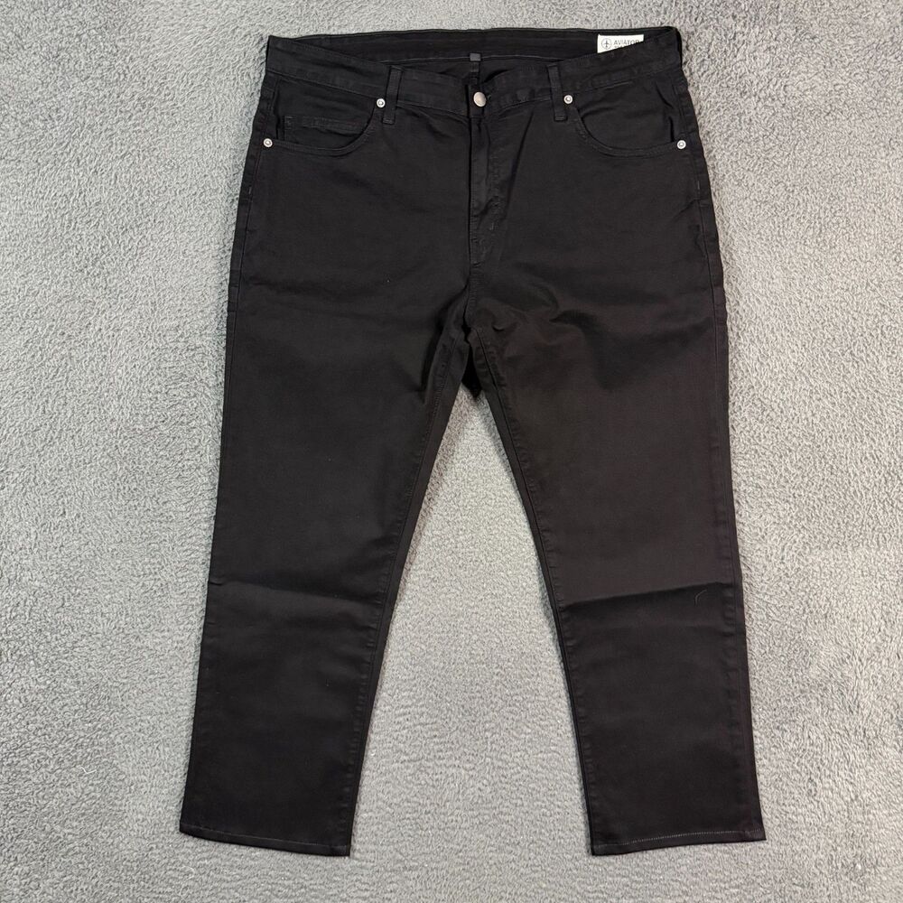 Aviator Jeans Mens 38x28 Black Slim Fit Best Travel Jeans Stretch Denim NWT